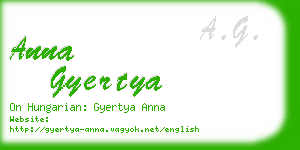 anna gyertya business card